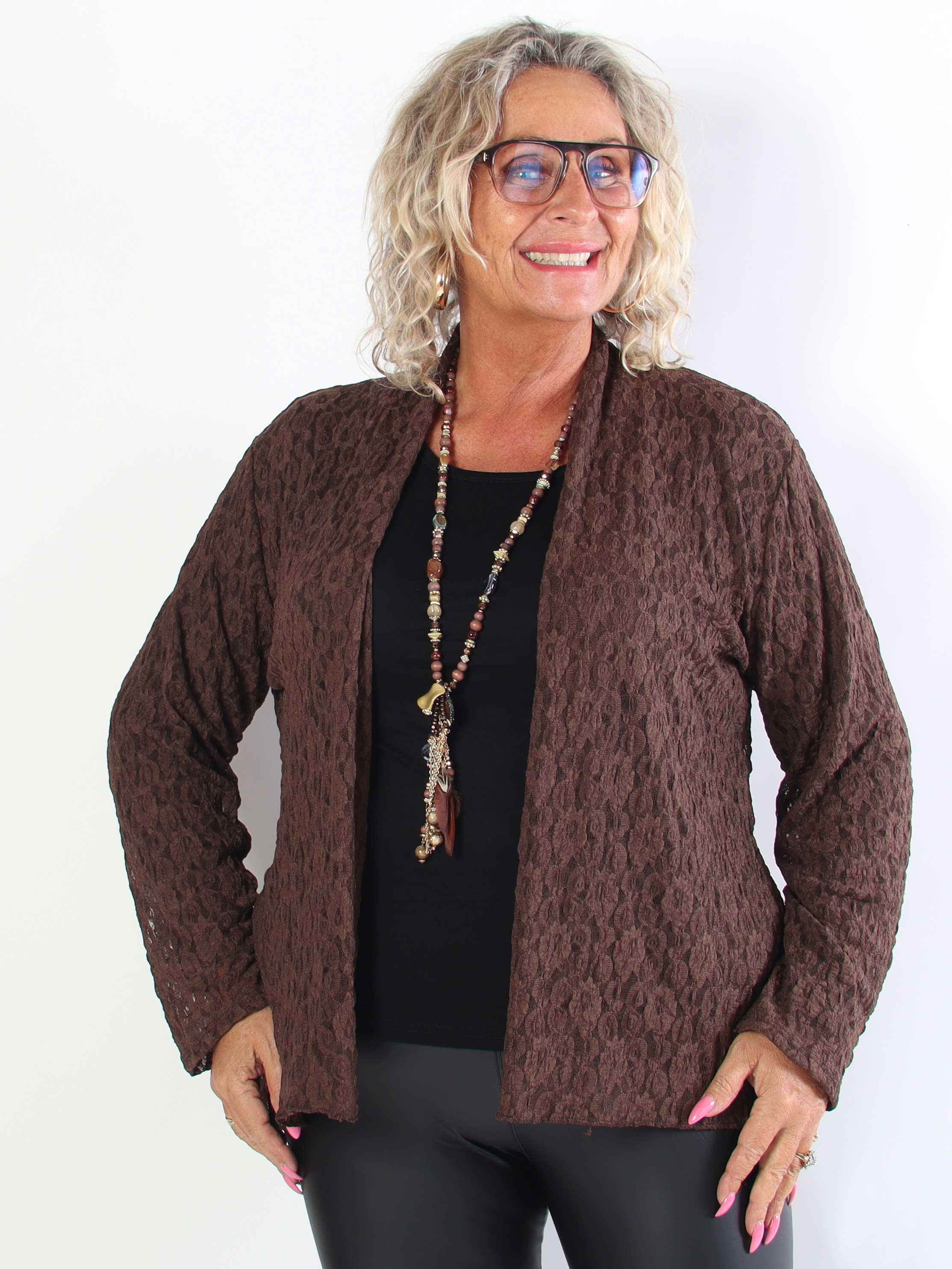 Yuri - Semitransparent plus size blondecardigan i en blød viskoseblanding